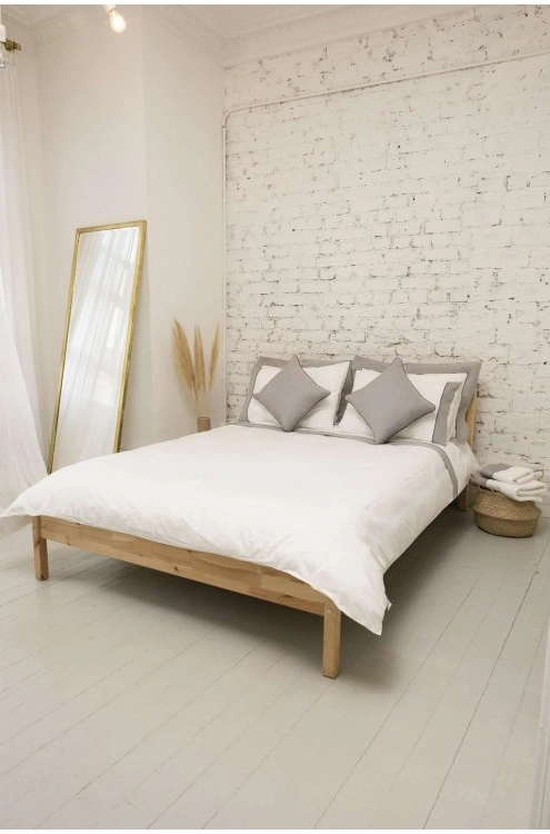 %100 Pamuk 100 Tel Percale Saten Kumaş Çift Kişilik Nevresim Takımı Neptune GRİ - KAHVERENGİ (Bu Ürün  200 x 220 240 x 260 Çift Kişilik Nevresim Modelidir)